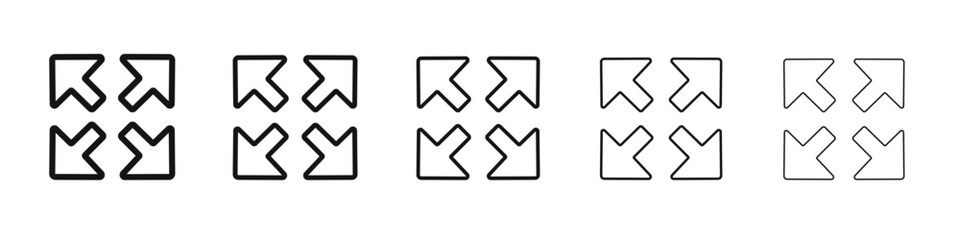 Expand icon flat illustration set logo