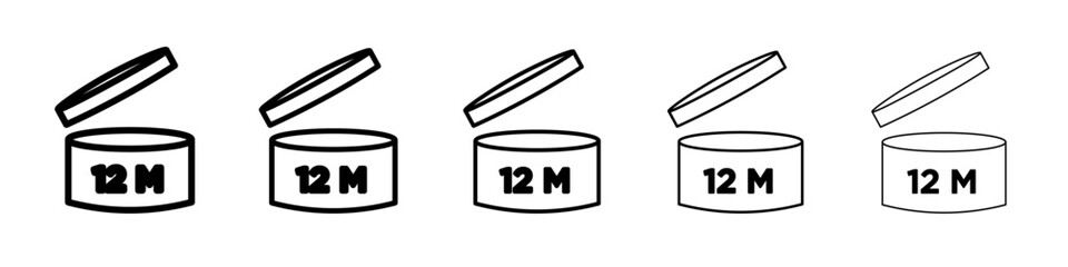 Expiration date icon flat illustration set logo