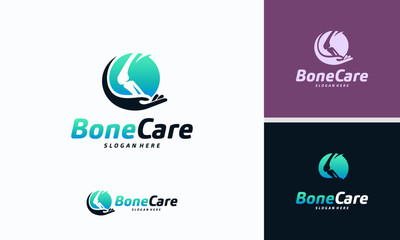 Knee Bone Logo designs concept, Knee Care logo template, Health Bone logo symbol icon