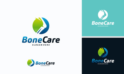Knee Bone Logo designs concept, Knee Care logo template, Health Bone logo symbol icon