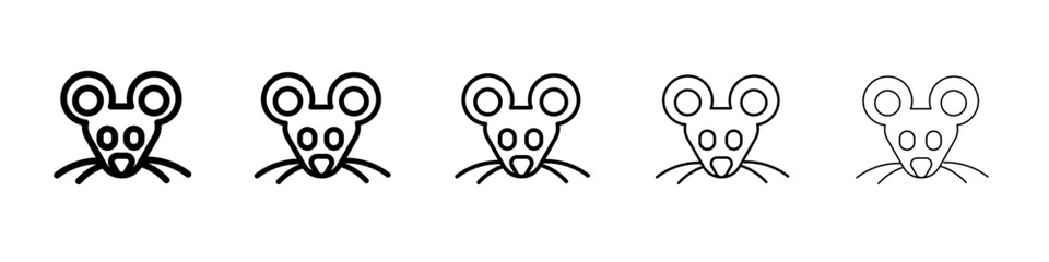 Face of mouse icon flat illustration set logo