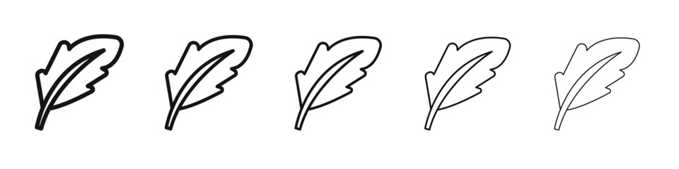 Feather icon flat illustration set logo