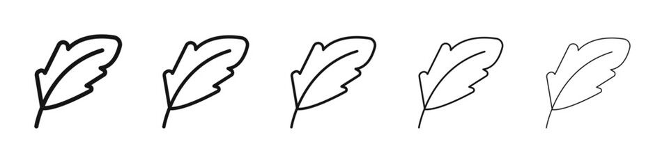 Feather icon flat illustration set logo