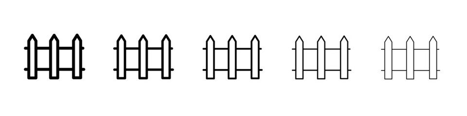 fence icon flat illustration set logo