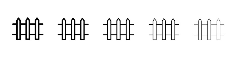 fence icon flat illustration set logo
