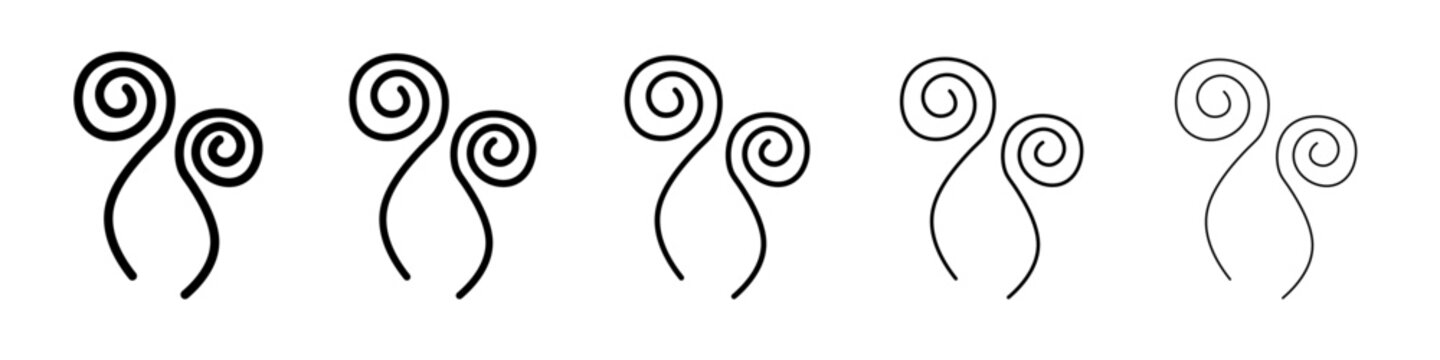 fiddleheads icon flat illustration set logo