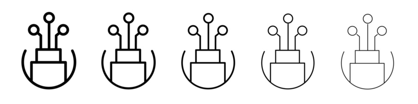 Fiber optic cable icon flat illustration set logo