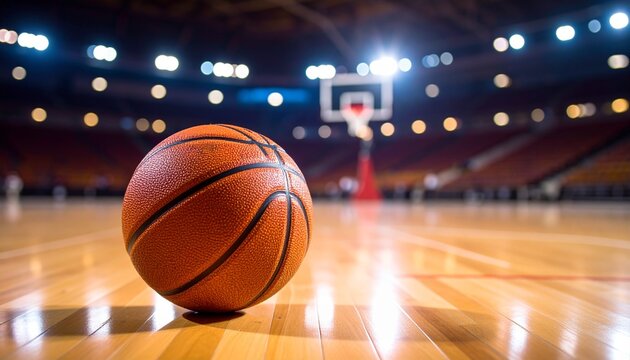 bola basket di lapangan