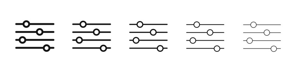 Filter Control icon flat illustration set logo