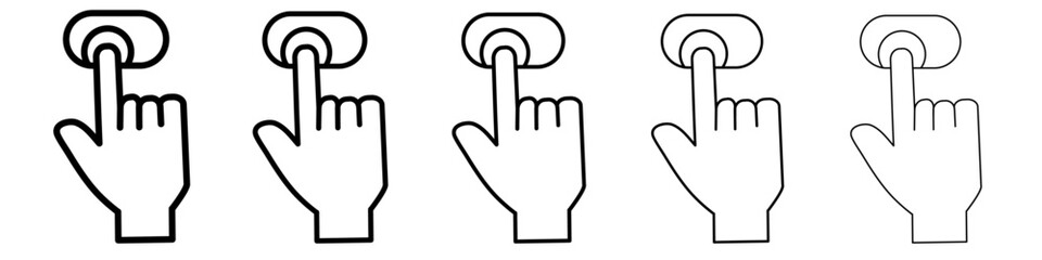 Finger authentication icon flat illustration set logo