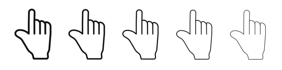 Finger icon flat illustration set logo