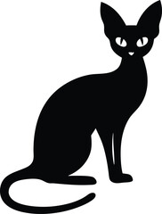 Fototapeta premium Relaxed Sphynx Cat Silhouette: A Unique Outline of the Hairless Feline Lounging Peacefully, Perfect for Depicting Modern Elegance and Distinctive Form on a Clean White Canvas.