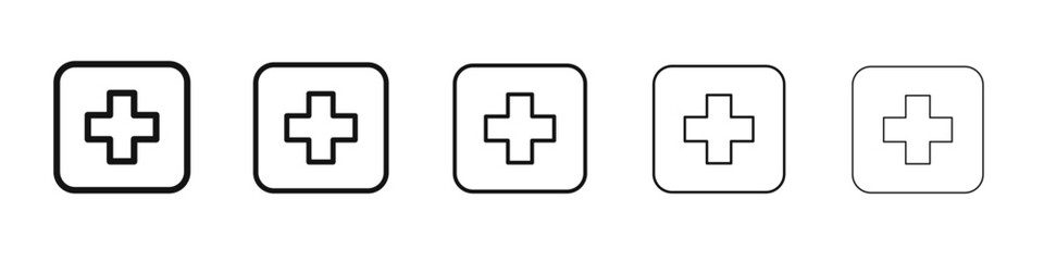 First aid icon flat illustration set logo