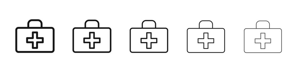 First Aid Icon flat illustration set logo