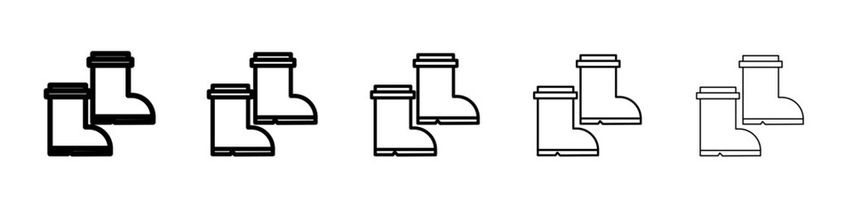 Fishing boots icon flat illustration set logo