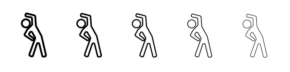 Fitness exercise icon flat illustration set logo