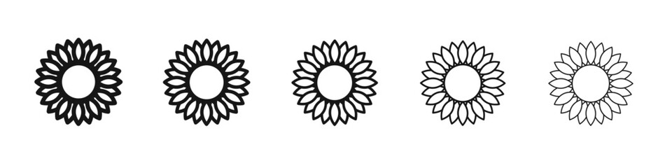 Flower icon flat illustration set logo