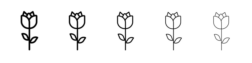 Obraz premium Flower icon flat illustration set logo