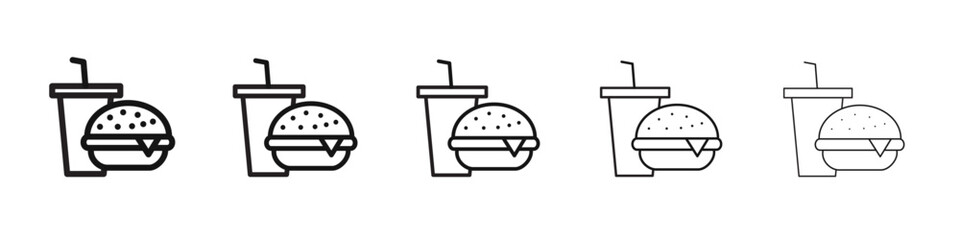 Food icon flat illustration set logo