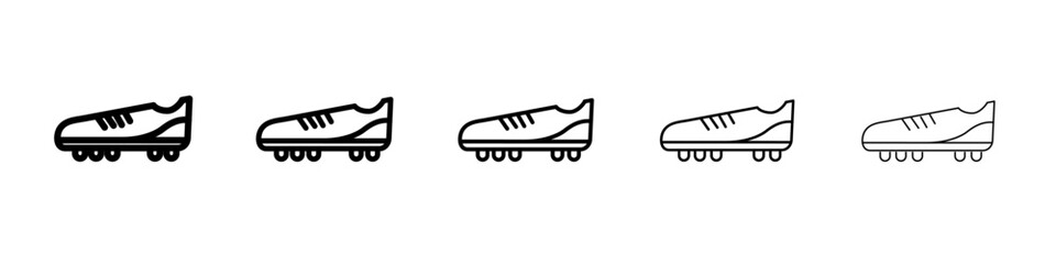 football soccer shoes icon flat illustration set logo
