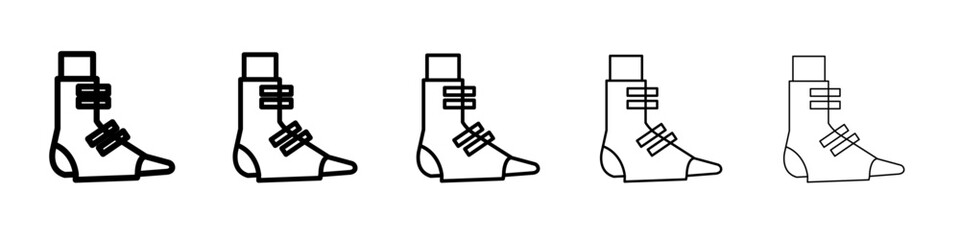 Foot splint icon flat illustration set logo