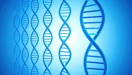 Detailed 3D Render of DNA Strands Genetic Code Research and Scientific Discovery