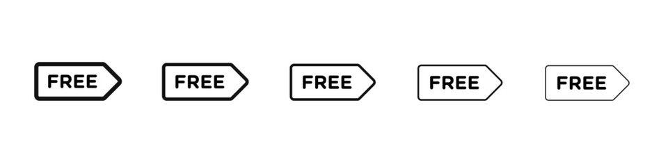 Free tag icon flat illustration set logo