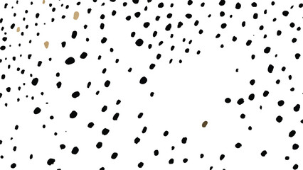 Abstract Background with Scattered Black and Beige Spots Irregularly Distributed on White Surface Varied Sizes and Shapes Organic Texture