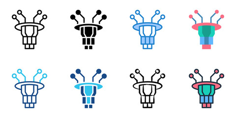 Quantum Computing icon set multiple style collection 
