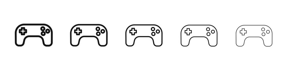 Gamepad icon flat illustration set logo