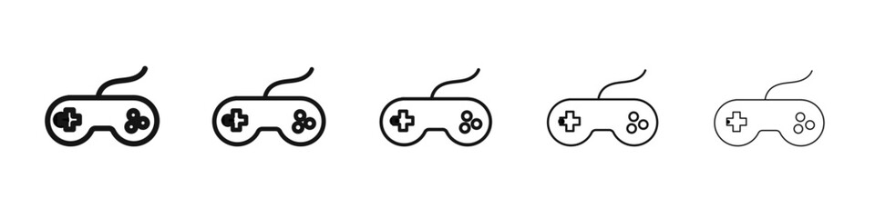 Gamepad icon flat illustration set logo