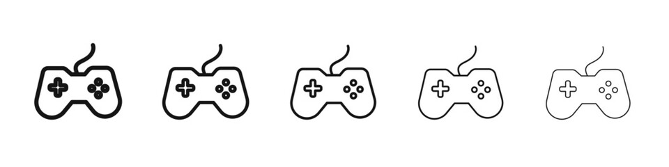 Gamepad icon flat illustration set logo