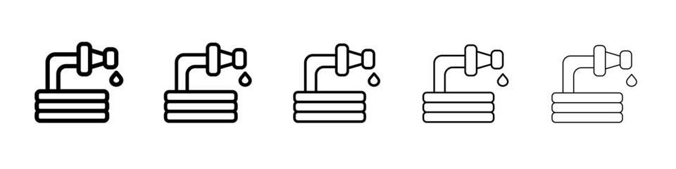 garden hose icon flat illustration set logo