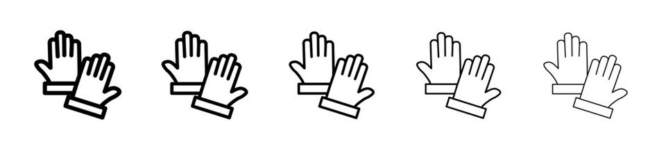 Garden gloves icon flat illustration set logo