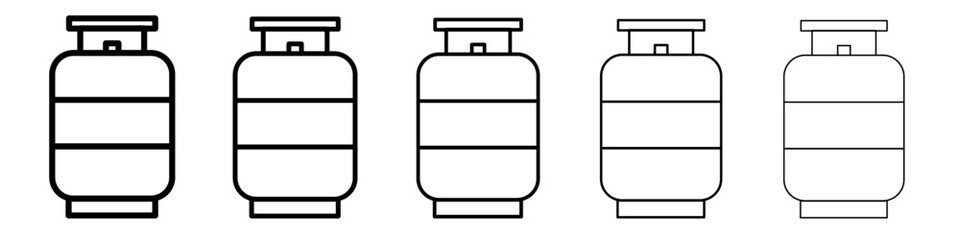Gas cylinder icon flat illustration set logo