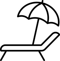 Sunbed icon in linear style.