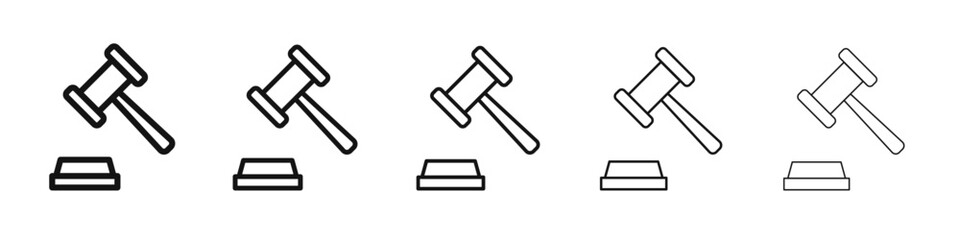 Gavel icon flat illustration set logo