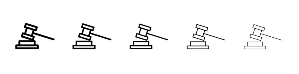 Gavel icon flat illustration set logo