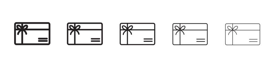Gift card icon flat illustration set logo