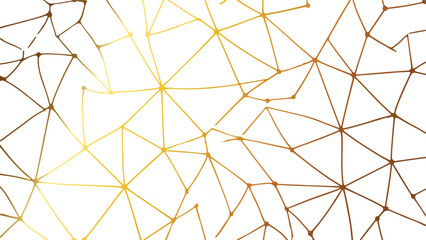 Abstract Gold and Brown Geometric Pattern Interconnected Triangles Network Lines Seamless Texture Background Design Element