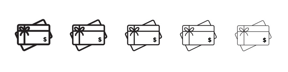 Gift card icon flat illustration set logo