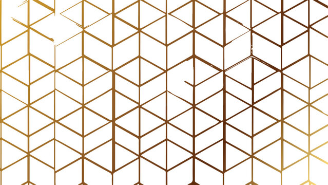 Abstract Geometric Pattern Gold Brown Lines Interlocking Triangles White Background Seamless Repeat Texture Design Element