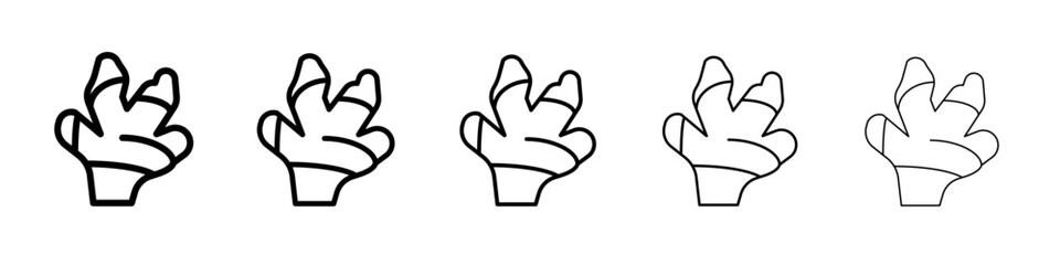 ginger icon flat illustration set logo