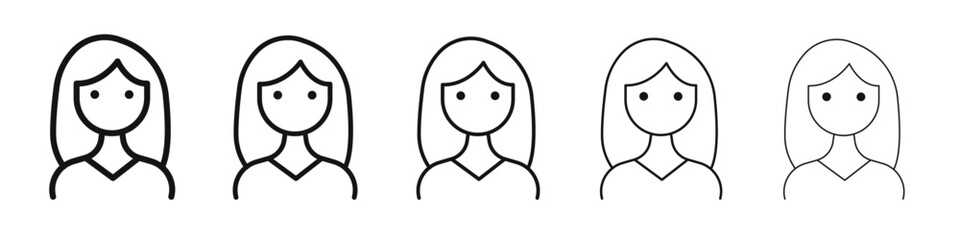 Girl icon flat illustration set logo