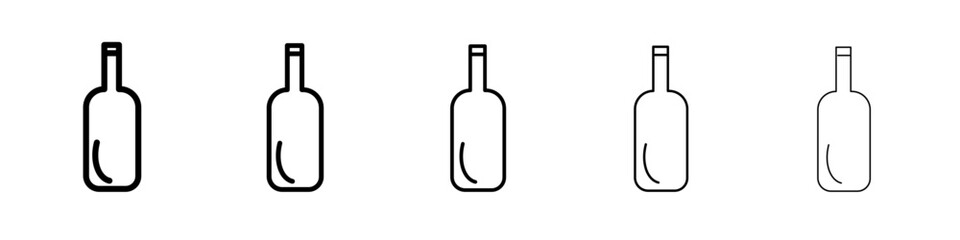 Glass bottle icon flat illustration set logo