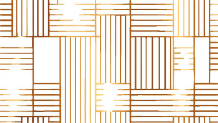 Abstract Gold and White Geometric Pattern Seamless Texture Background Design with Interlocking Vertical and Horizontal Lines Grid Repeating