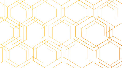 Abstract Gold Geometric Hexagon Pattern Seamless Background Texture Design Elegant Minimalist Style White Space Interlocking Lines Modern