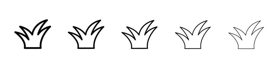 Grass icon flat illustration set logo