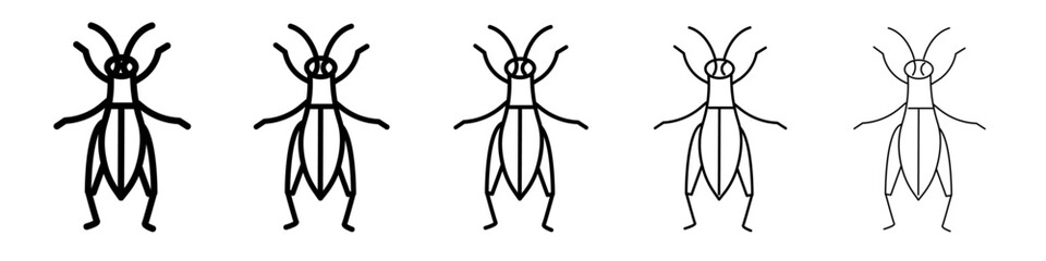 Grasshopper icon flat illustration set logo