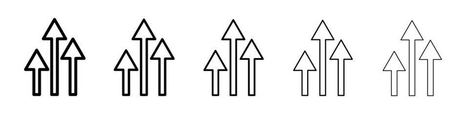 growth arrow bars icon flat illustration set logo